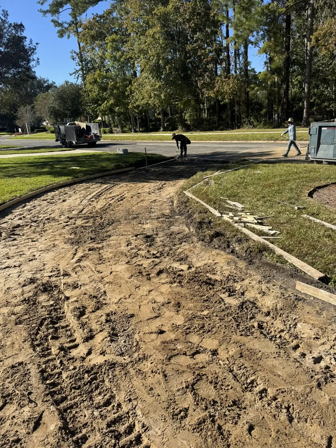Large reinforced concrete pad poured for equipment